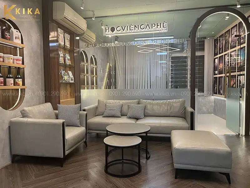 Ghế sofa văng da Hàn Quốc hiện đại thanh lịch